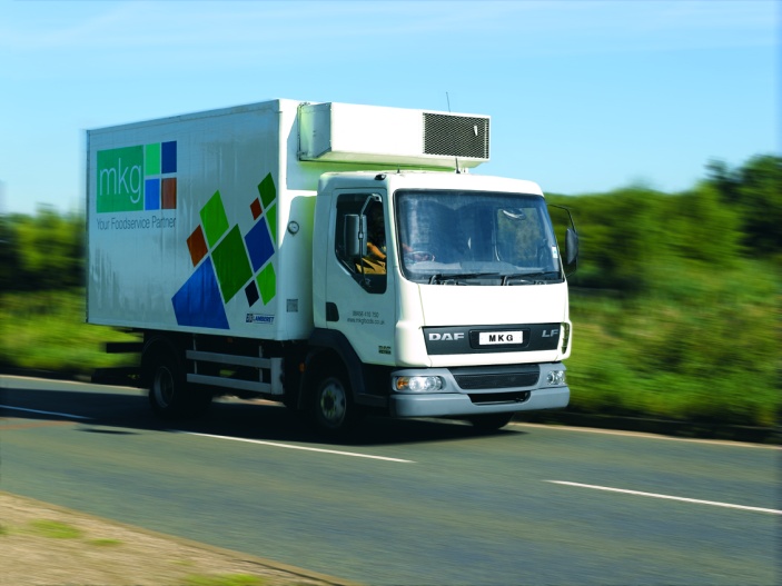 MKG truck delivery foodservice products around the Midlands.