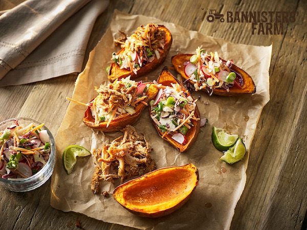 Large Baked Sweet Potato Skins - available from MKG Foods - Your Foodservice Partner in the Midlands