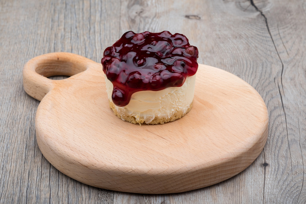 Individual Blackcurrant Cheesecake - available from MKG Foods, your foodservice partner in the Midlands.