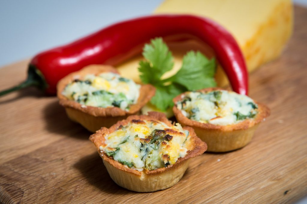 Cheese & Jalapeno Tart. Available from MKG Foods - Your Foodservice Partner in the Midlands.