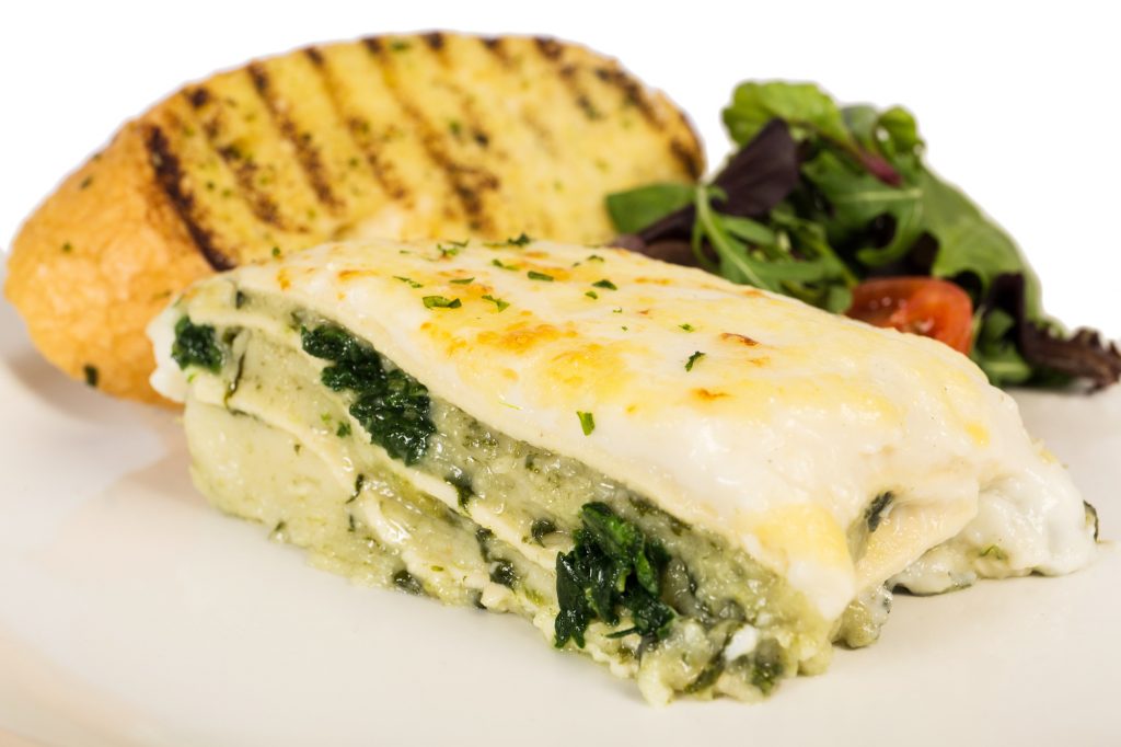 C15532 - Spinach & Mushroom Lasagne. Available from MKG Foods - your foodservice partner in the Midlands.