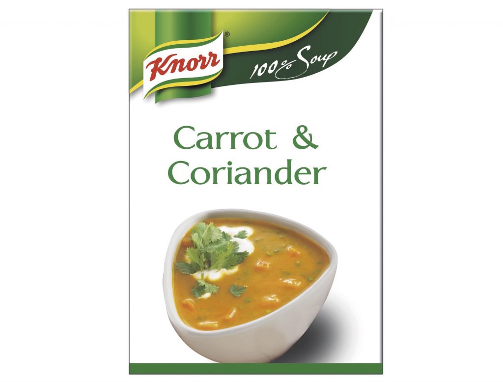 A1830 - Carrot and Coriander Soup 100%. Available from MKG Foods, your foodservice partner in the Midlands.