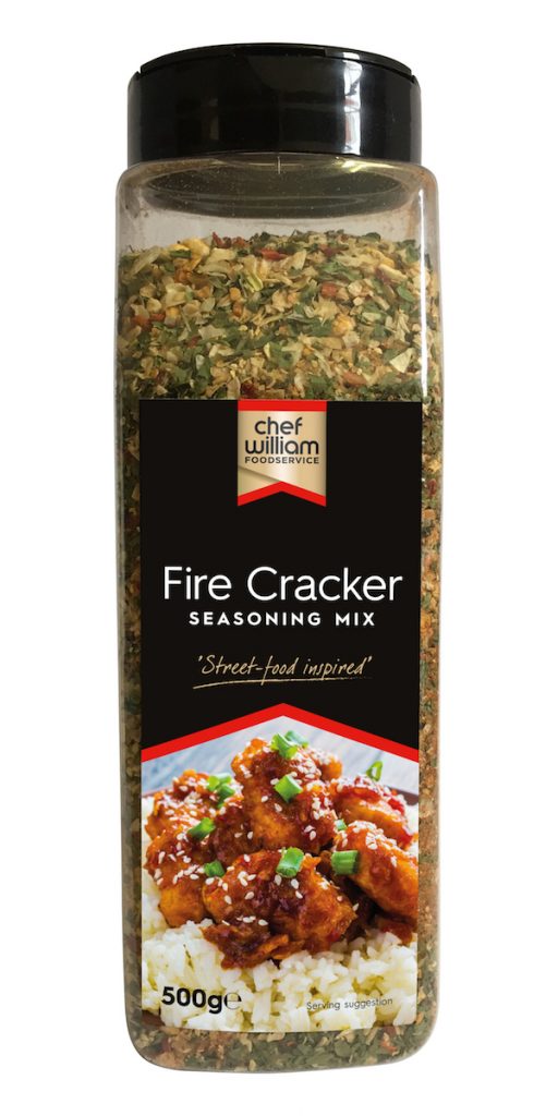 A2809 - Fire Cracker seasoning 500g. Available from MKG Foods, your foodservice partner in the Midlands.