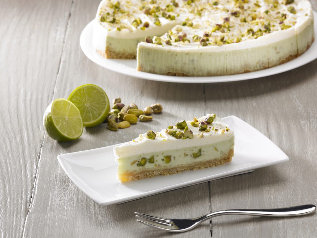 C17827 Pistachio & Lime Cheese Cake. Available from MKG Foods, your foodservice partner in the Midlands.