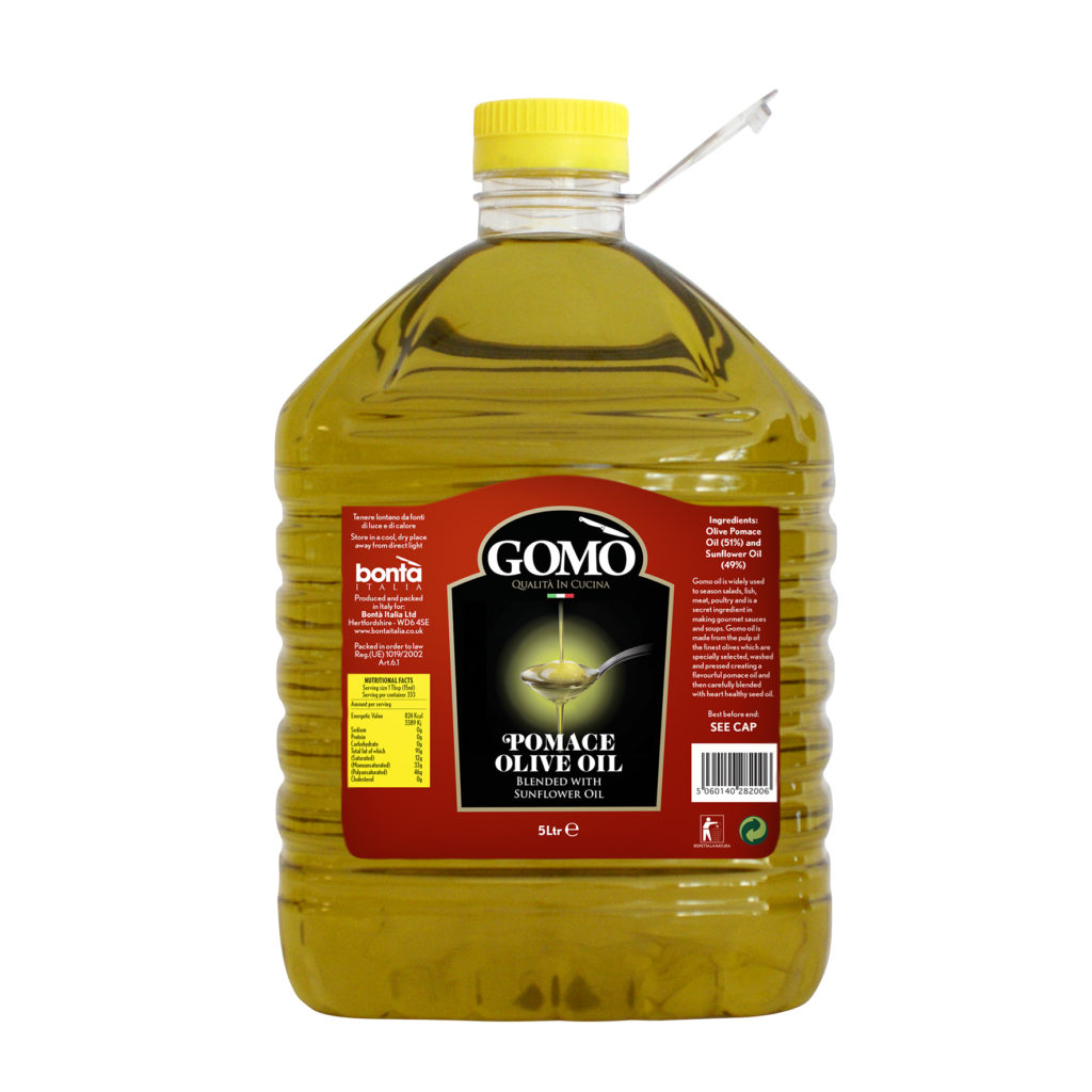 A1877 - Gomo Pomace Oil Blend. Available from MKG Foods, your foodservice partner in the Midlands.