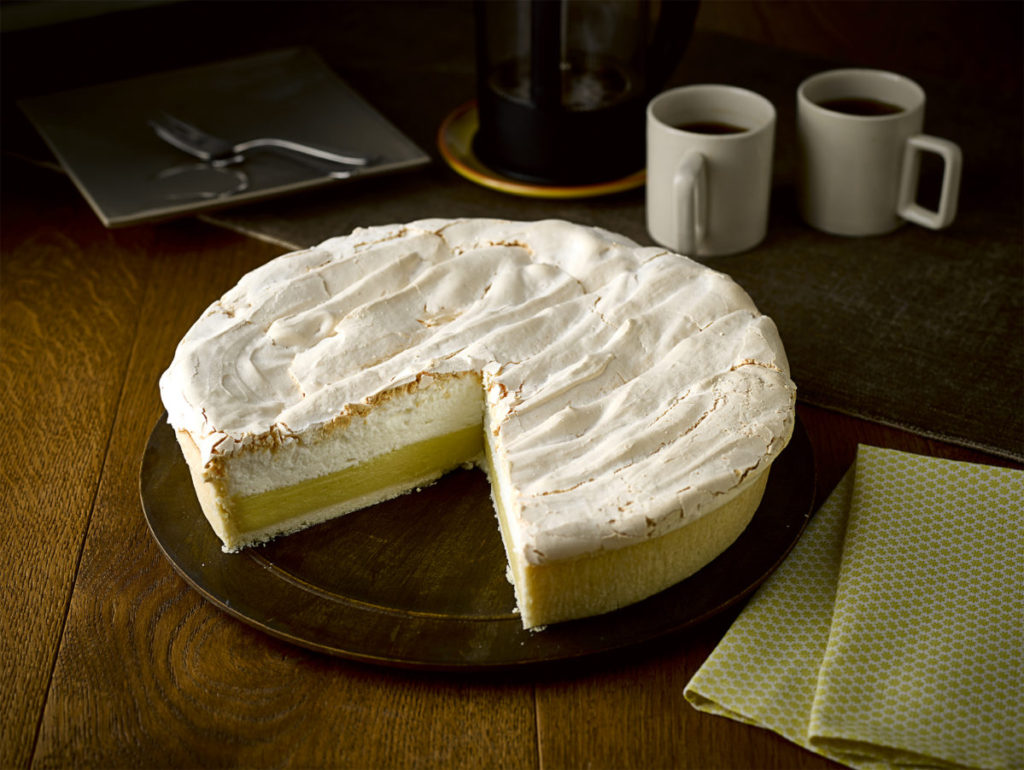 C16965 Gluten Free Lemon Meringue Full Slice - available from MKG Foods, your foodservice partner in the Midlands.