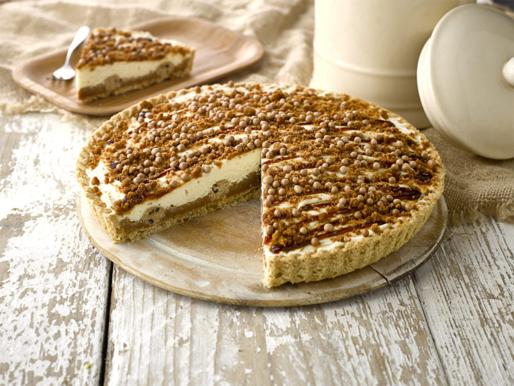 C16969 Cookie Dough Caramel Cheesecake Pie - available from MKG Foods, your foodservice partner in the Midlands.