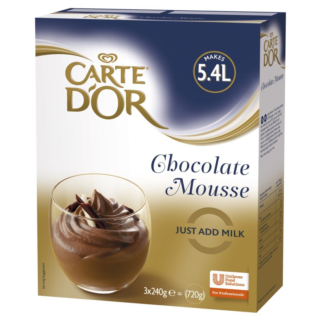 A3480 - Chocolate Mousse Powder. Available from MKG Foods, your foodservice partner in the Midlands.