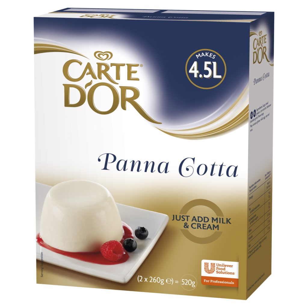 A3483 - Panna Cotta Mix. Available from MKG Foods, your foodservice partner in the Midlands.