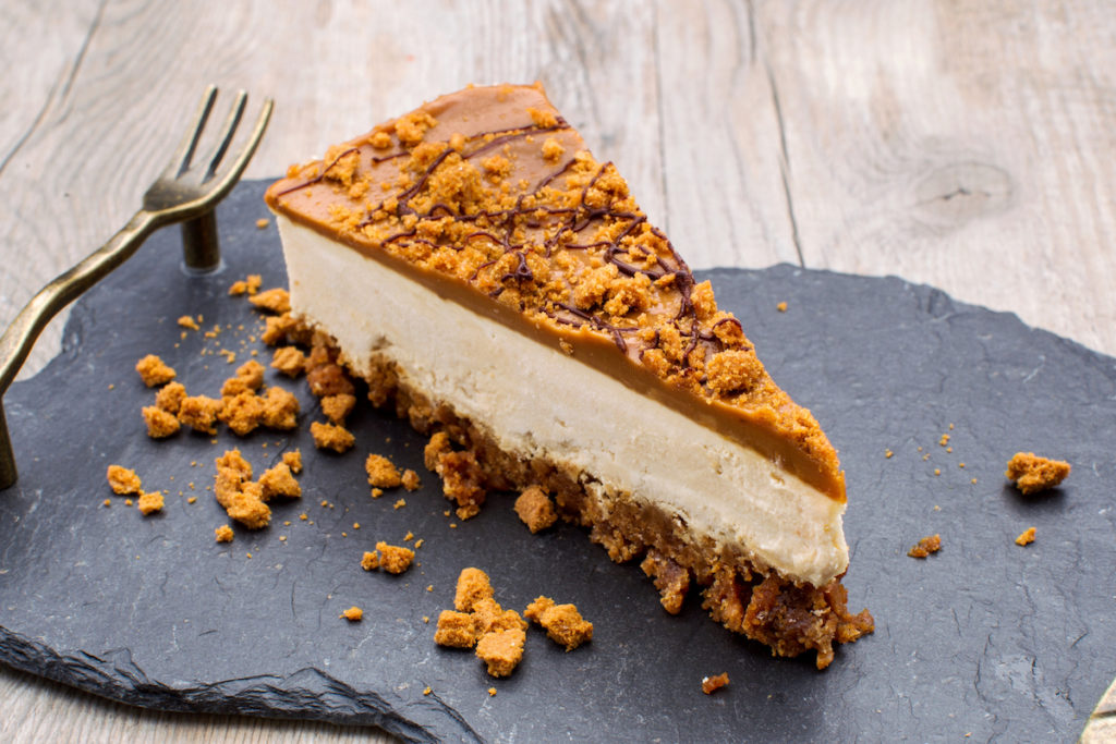 Lotus Biscoff Cheesecake. Available from MKG Foods, your foodservice partner in the Midlands.