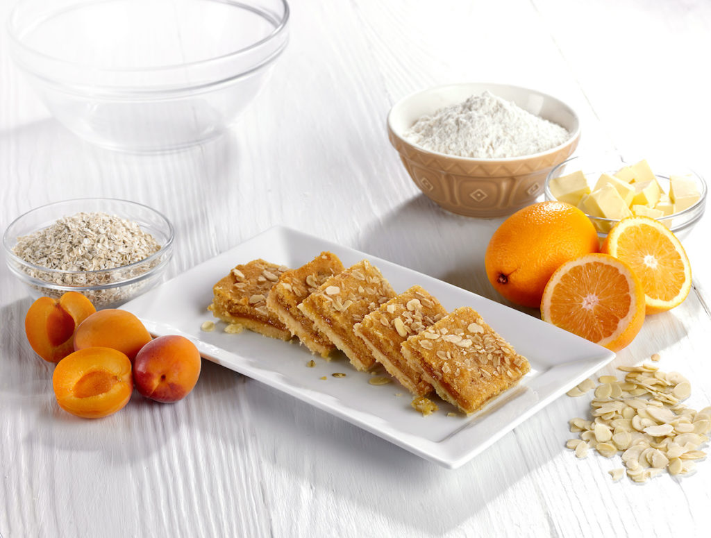 C17985 - Vegan Orange, Apricot & Almond Slice. Available from MKG Foods, your foodservice partner in the Midlands.