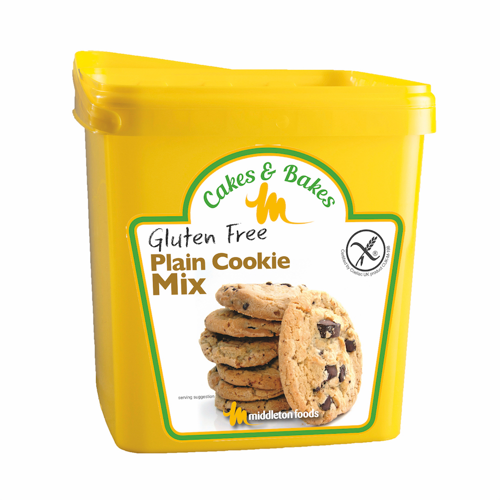 Gluten Free Plain cookie mix. Available from MKG Foods, your foodservice partner in the Midlands.