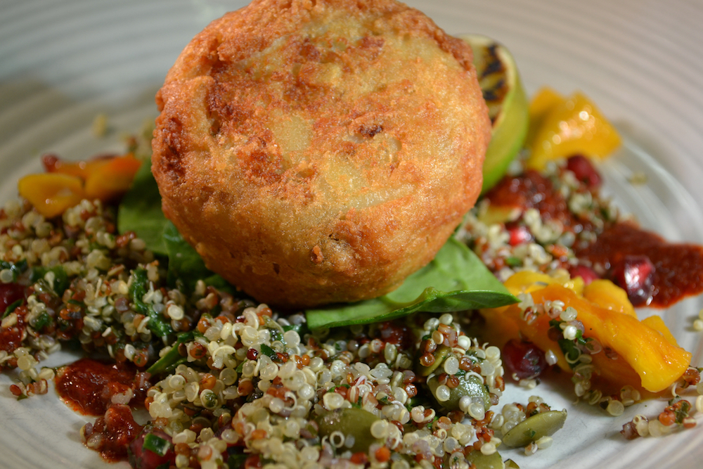 Moroccan Harissa Pollock Fishcake. Available from MKG Foods, your foodservice partner in the Midlands.