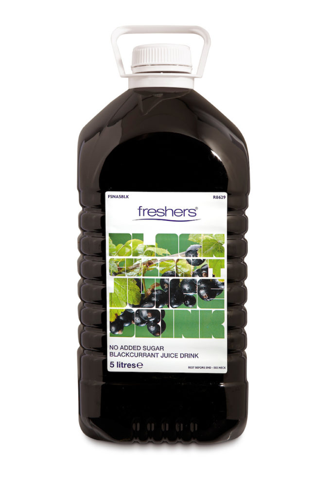 A5542 - Freshers 5L NAS Blackcurrant Juice. Available from MKG Foods, your foodservice partner in the Midlands.