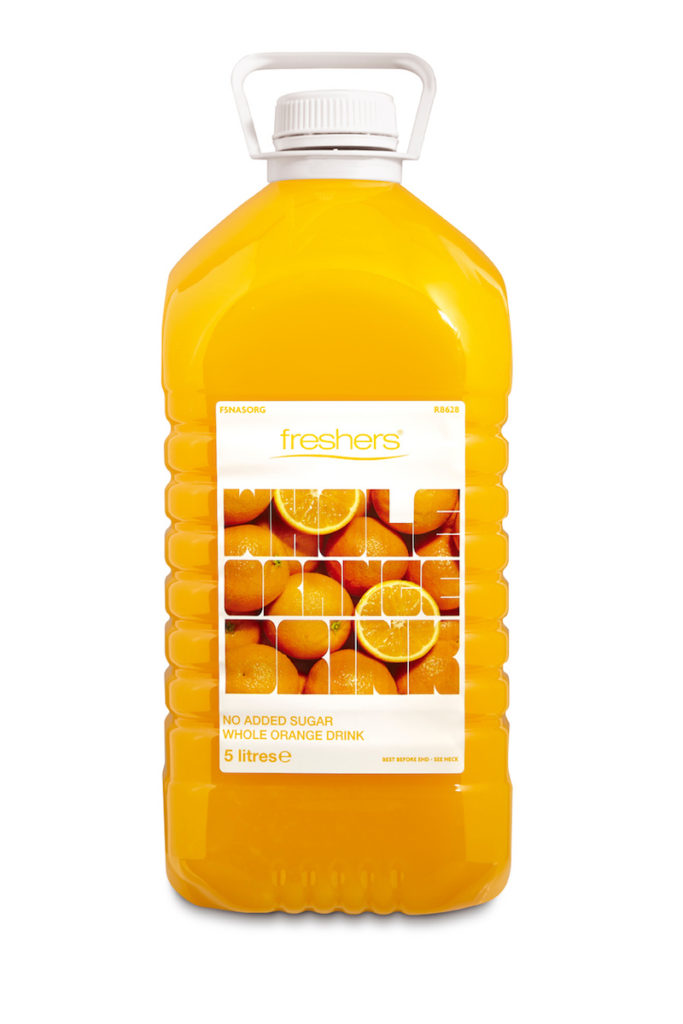 A5543 - Freshers 5L NAS Whole Orange. Available from MKG Foods, your foodservice partner in the Midlands.
