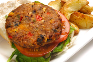 C18966 - Gluten Free & Vegan Cajun Vegetable Burger. Available from MKG Foods, your foodservice partner in the Midlands.