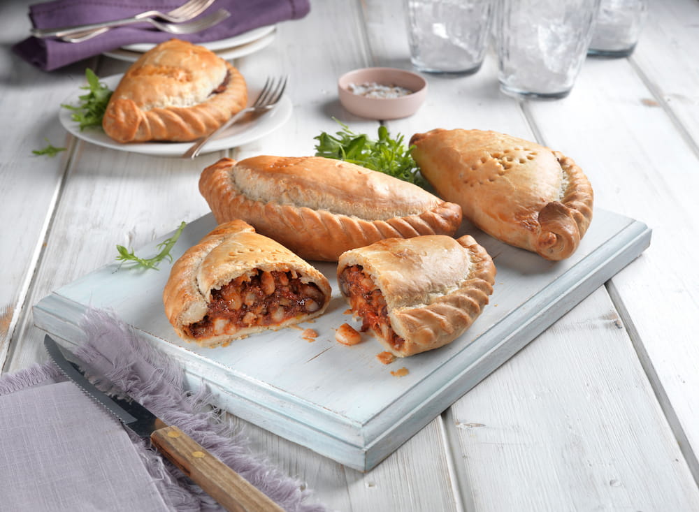 C13187 VEGAN BEAN PASTY. Available from MKG Foods, your foodservice partner in the Midlands.