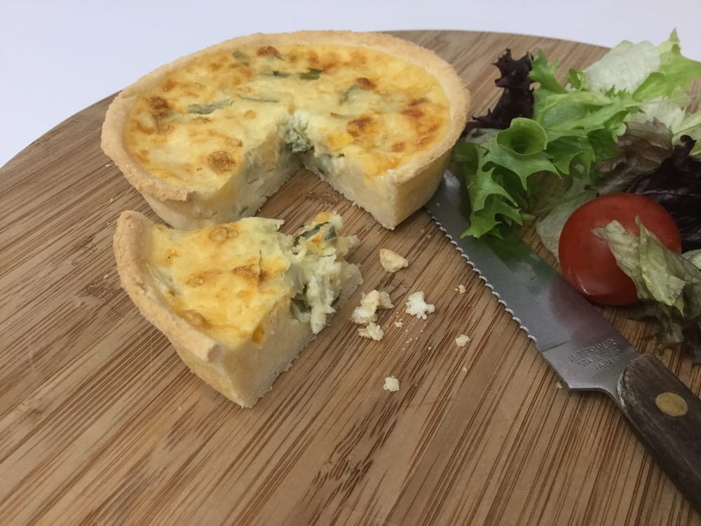 C13820 Cheese & Leek Quiche. Available from MKG Foods, your foodservice partner in the Midlands.