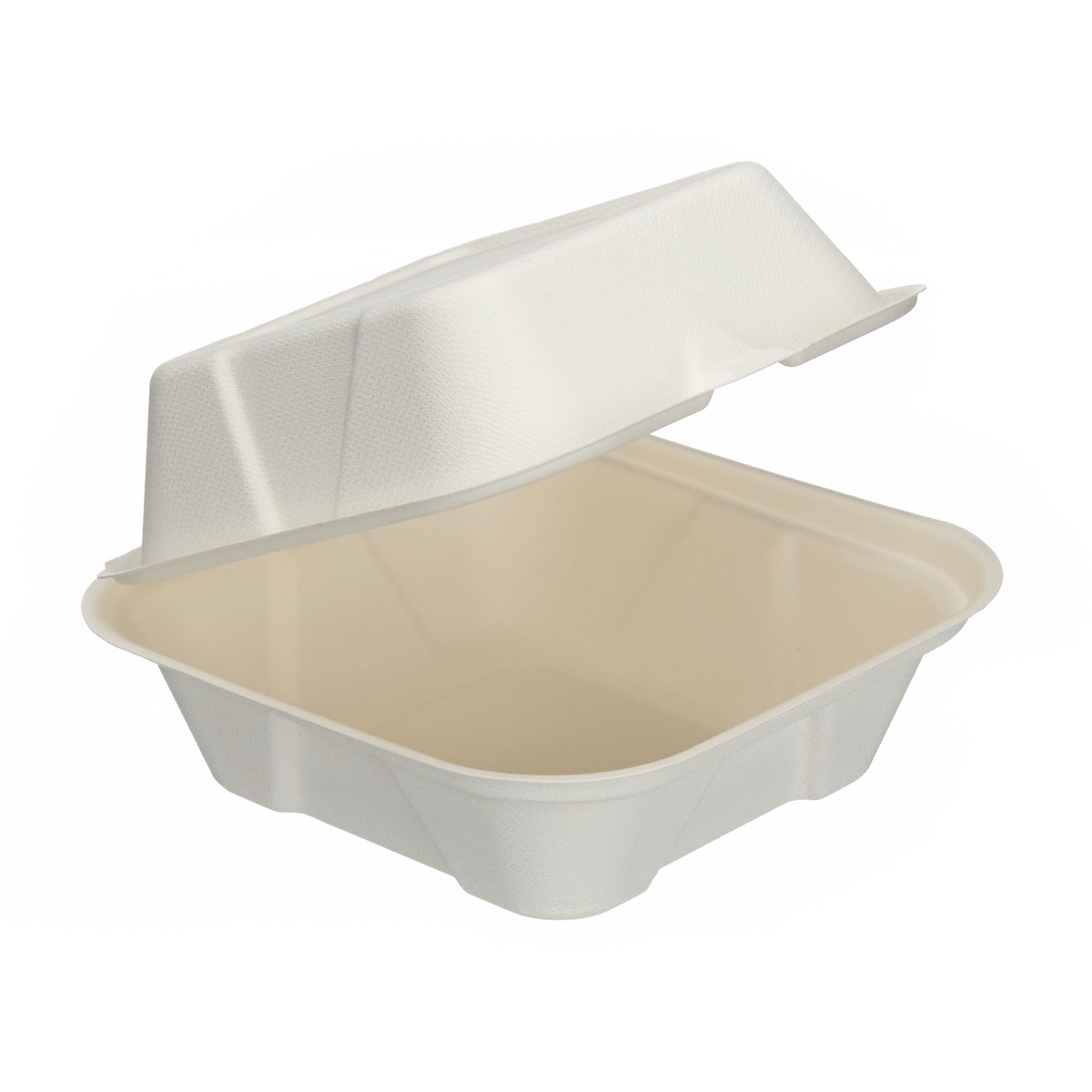 H5111 - 6″ Square Bagasse Burger Box White