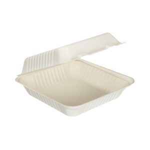 7″ x 5″ Bagasse Clamshell Box White