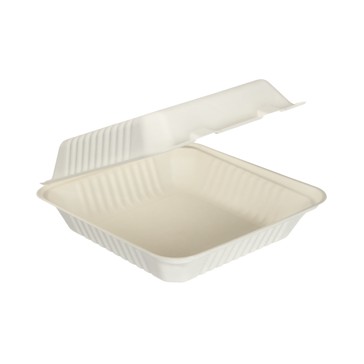 H5112 - 7″ x 5″ Bagasse Clamshell Box White