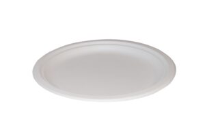 10″ Bagasse Round Plate White